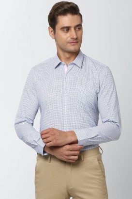 Blue Full-Sleeves Formal Shirt For Men - Peter England