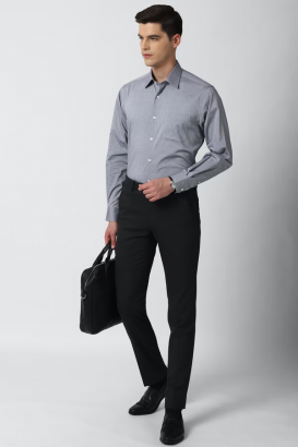 Grey Full-Sleeves Formal Shirt For Men - Peter England